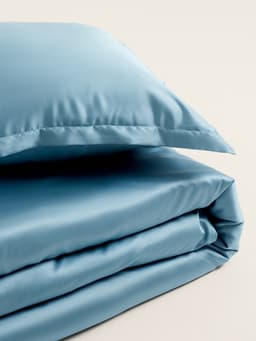 Простыня на резинке 1.5-спальная SL Home Tencel, 140×200+30 см, тенсель, серо-голубая