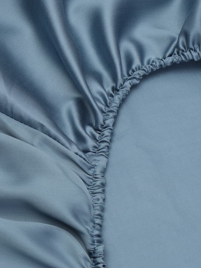 Простыня на резинке 1.5-спальная SL Home Tencel, 140×200+30 см, тенсель, серо-голубая