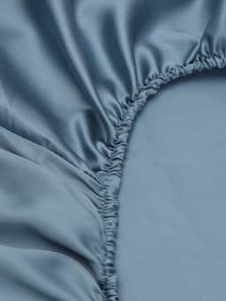 Простыня на резинке 1.5-спальная SL Home Tencel, 140×200+30 см, тенсель, серо-голубая