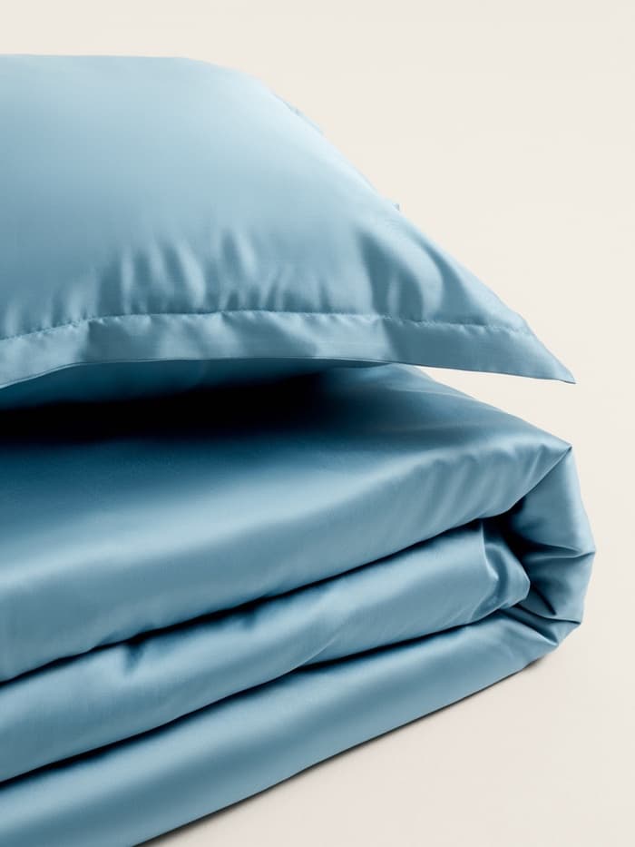 Наволочка SL Home Tencel, 70×70+3 см, тенсель, эвкалиптовое волокно 100%, серо-голубая