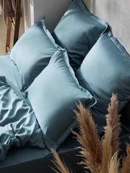 Наволочка SL Home Tencel, 70×70+3 см, тенсель, эвкалиптовое волокно 100%, серо-голубая