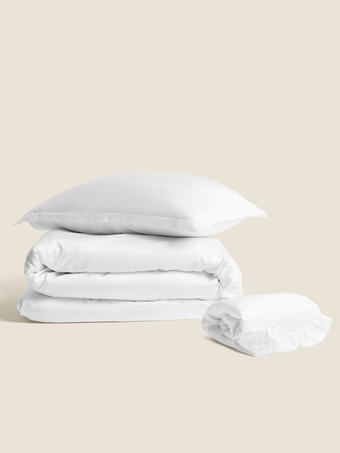 Простыня на резинке евро SL Home Tencel, 200×200+30 см, тенсель, белая
