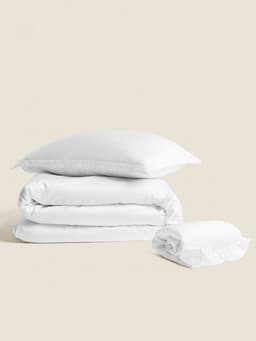 Простыня на резинке евро SL Home Tencel, 200×200+30 см, тенсель, белая