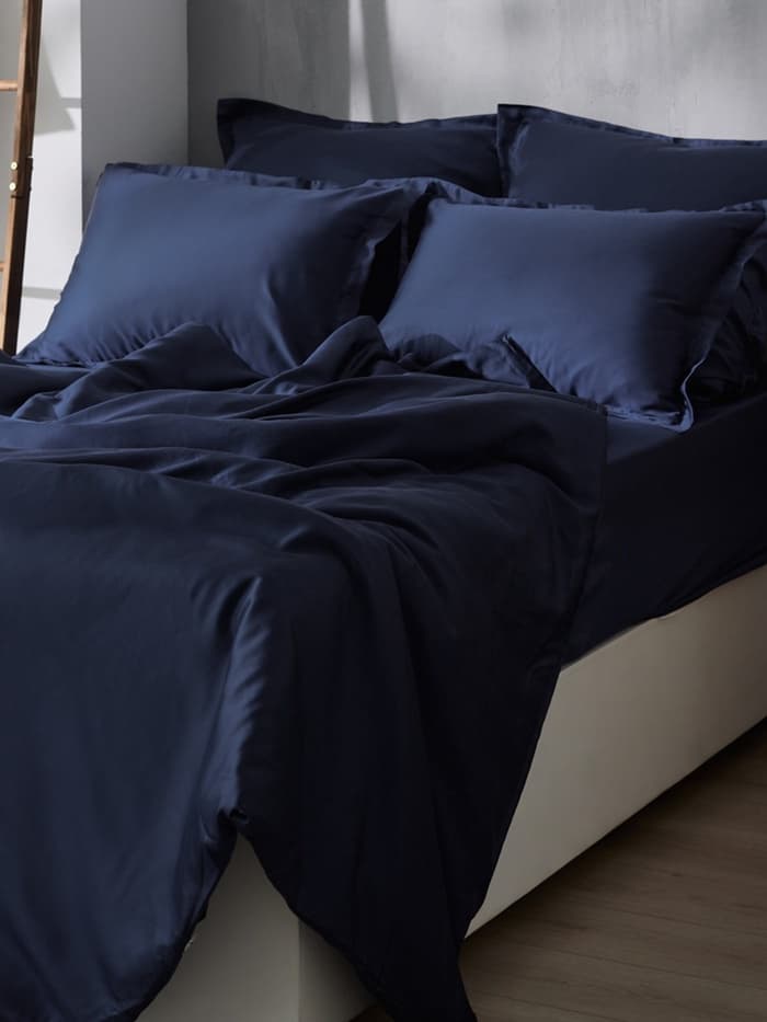 Пододеяльник 2-спальный SL Home Tencel, 180×220 см, тенсель, синий