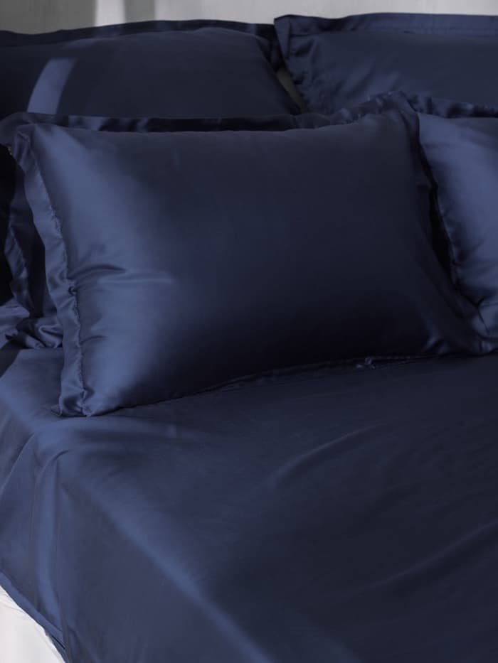 Простыня на резинке 1.5-спальная SL Home Tencel, 140×200+30 см, тенсель, синяя