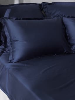 Простыня на резинке 1.5-спальная SL Home Tencel, 140×200+30 см, тенсель, синяя