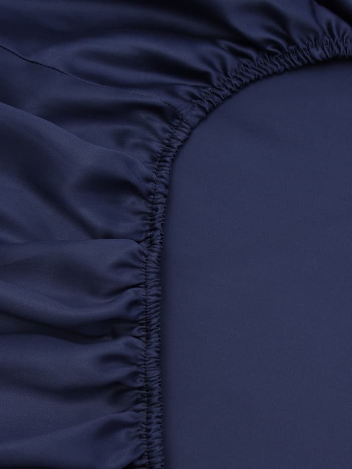 Простыня на резинке 1.5-спальная SL Home Tencel, 140×200+30 см, тенсель, синяя