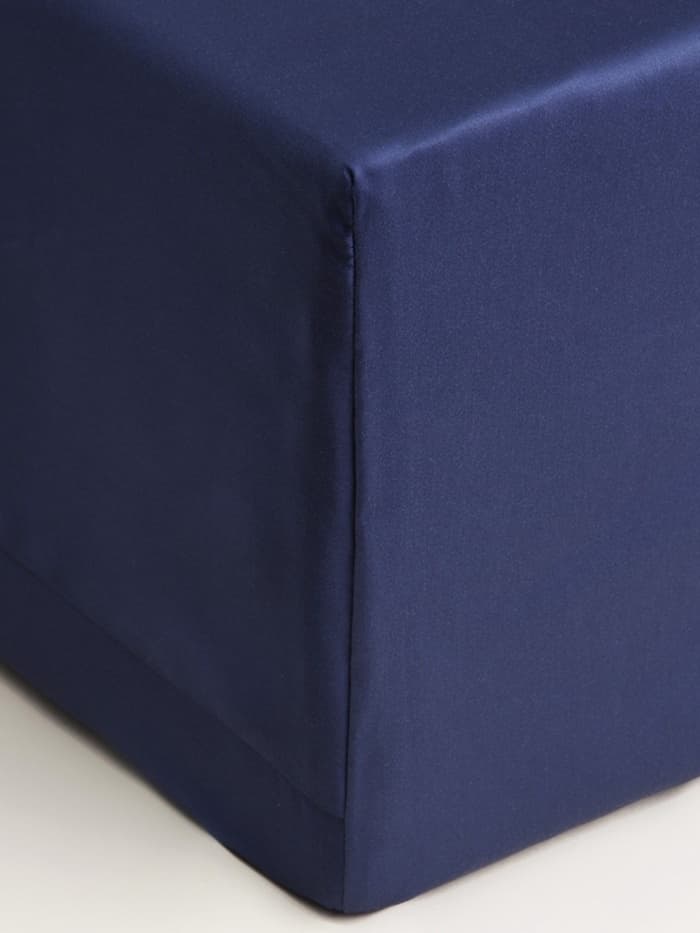 Простыня на резинке 1.5-спальная SL Home Tencel, 140×200+30 см, тенсель, синяя