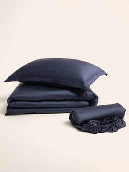 Простыня на резинке 1.5-спальная SL Home Tencel, 140×200+30 см, тенсель, синяя