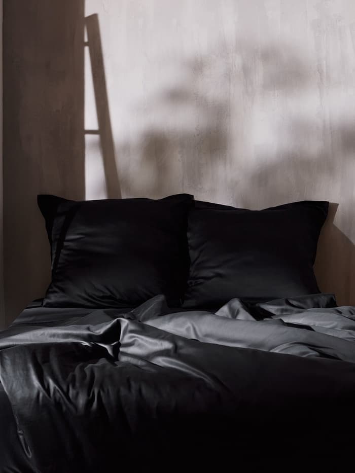 Пододеяльник 2-спальный SL Home Tencel, 180×220 см, тенсель, чёрный