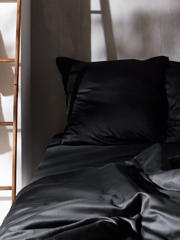 Пододеяльник 2-спальный SL Home Tencel, 180×220 см, тенсель, чёрный