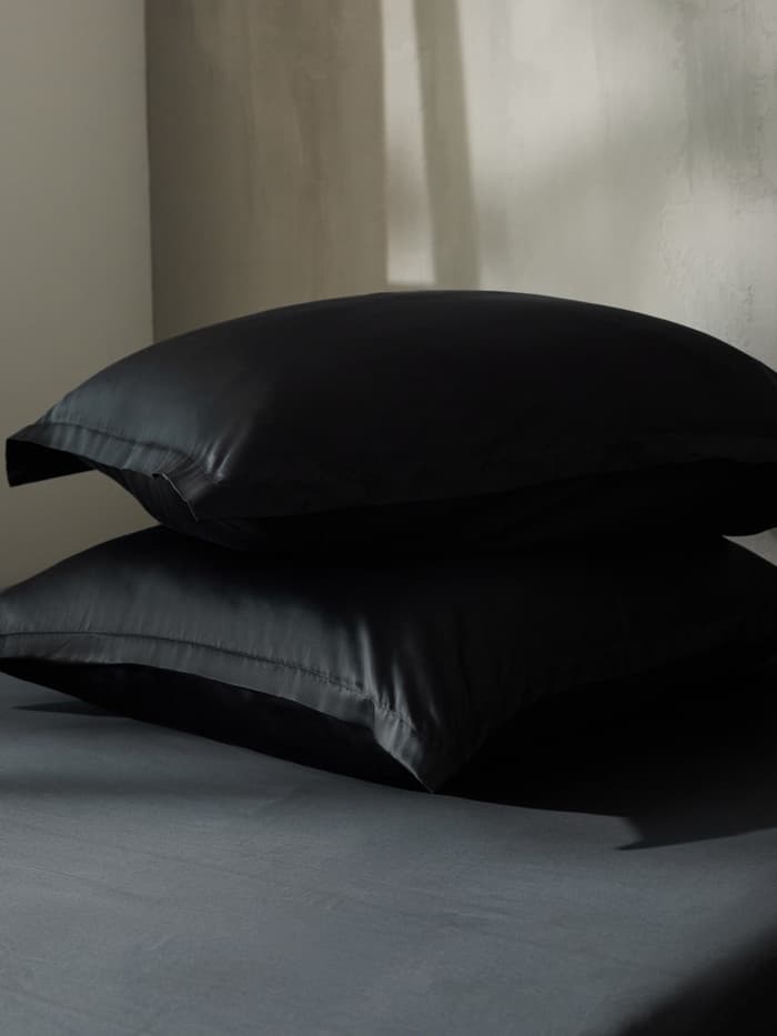 Простыня на резинке 1.5-спальная SL Home Tencel, 140×200+30 см, тенсель, чёрная
