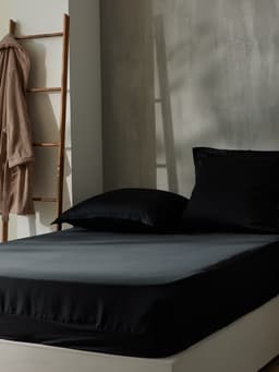 Простыня на резинке 1.5-спальная SL Home Tencel, 140×200+30 см, тенсель, чёрная