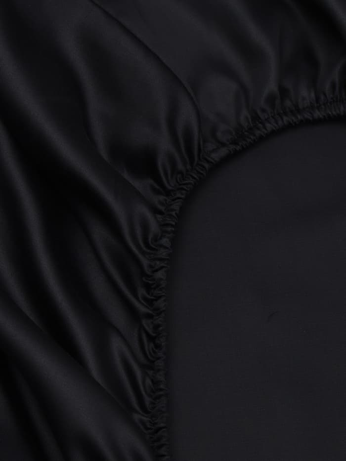 Простыня на резинке 1.5-спальная SL Home Tencel, 140×200+30 см, тенсель, чёрная