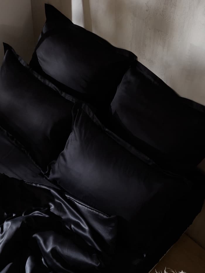 Наволочка SL Home Tencel, 70×70+3 см, тенсель, эвкалиптовое волокно 100%, чёрная