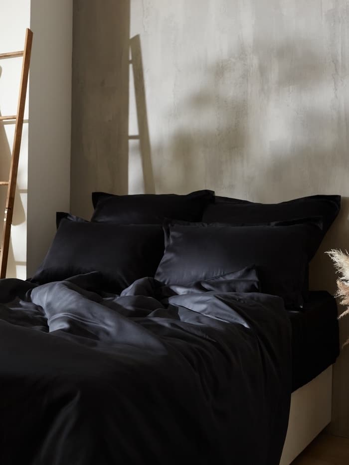 Наволочка SL Home Tencel, 70×70+3 см, тенсель, эвкалиптовое волокно 100%, чёрная
