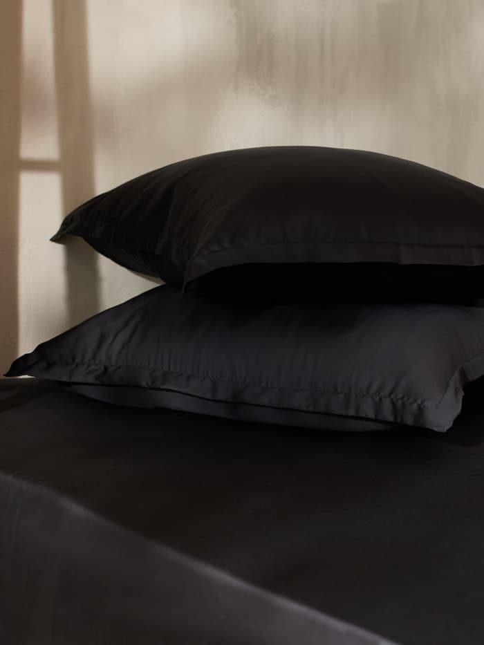 Наволочка SL Home Tencel, 70×70+3 см, тенсель, эвкалиптовое волокно 100%, чёрная