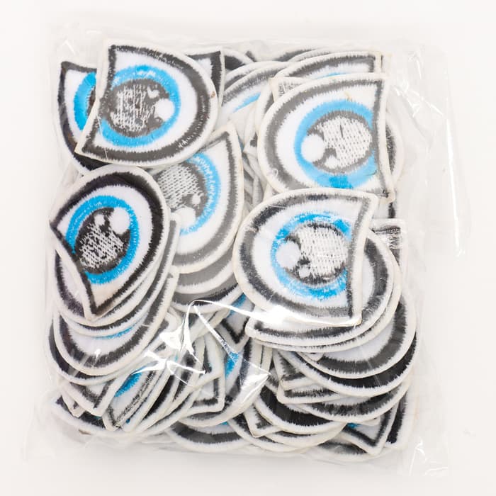 Термонаклейка «Глаза»: правый и левый, 3 × 3 см, овальный, цвет голубой, 100 шт.