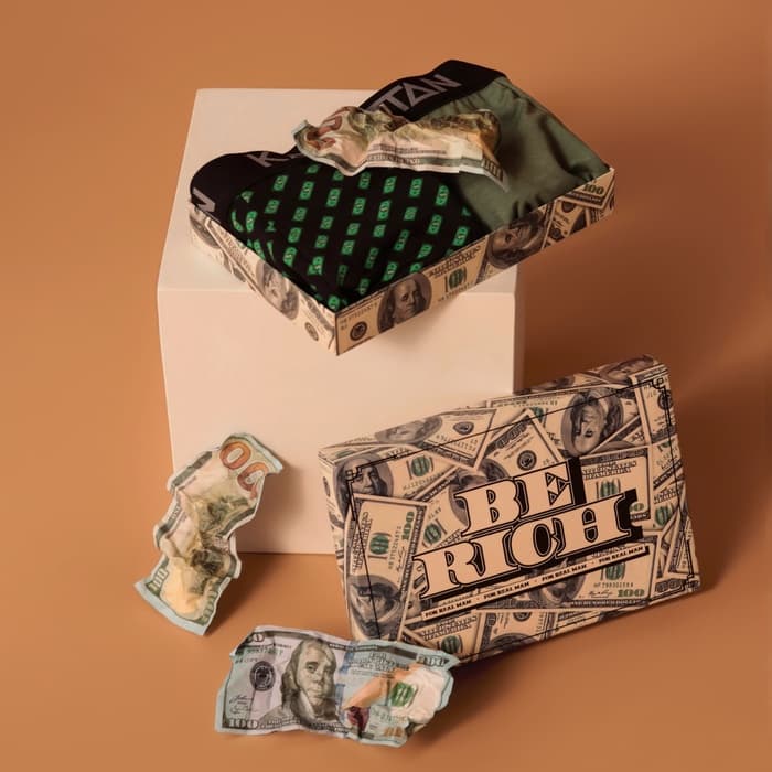 Набор трусов KAFTAN Be Rich, 2 штуки, цвет чёрный, хаки, размер 46