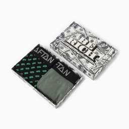 Набор трусов KAFTAN Be Rich, 2 штуки, цвет чёрный, хаки, размер 46