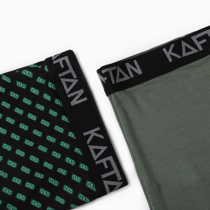 Набор трусов KAFTAN Be Rich, 2 штуки, цвет чёрный, хаки, размер 46