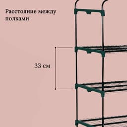 Парник-стеллаж для рассады, металлический, 5 полок, 193×69×49 см, d=16 мм, с чехлом 80 мкм, Greengo
