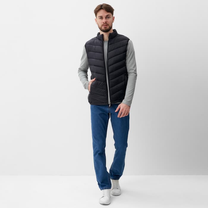 Жилет мужской на молнии MIST, размер 48, чёрный