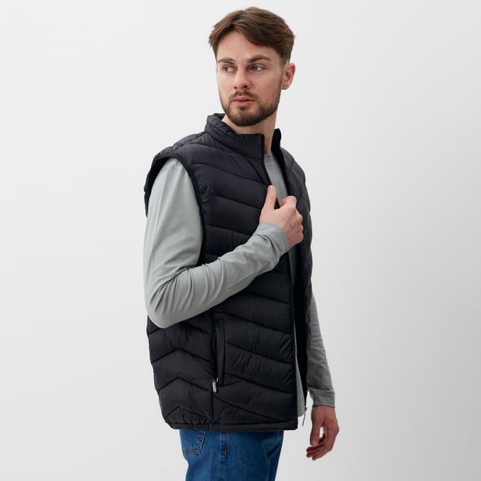 Жилет мужской на молнии MIST, размер 48, чёрный