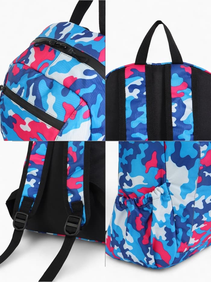 Рюкзак походный, водонепроницаемый, 14 л, с карманами, голубой/розовый