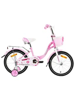 Велосипед детский Nameless LADY, диаметр колёс 16", со съёмными колёсами, с корзиной, розовый