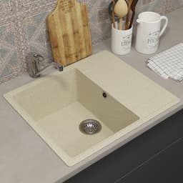 Мойка кухонная из камня Uperwood ECON UPD-201, 002, прямоугольная, цвет 002 бежевая матовая