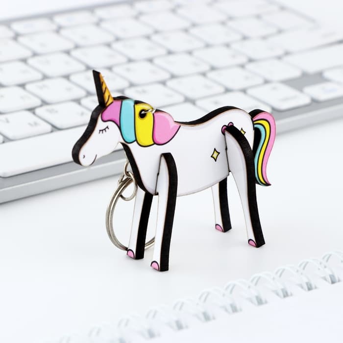 Брелок для ключей деревянный конструктор «Единорог», 7×6.6 см