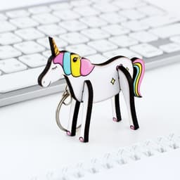 Брелок для ключей деревянный конструктор «Единорог», 7×6.6 см