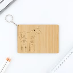 Брелок для ключей деревянный конструктор «Единорог», 7×6.6 см