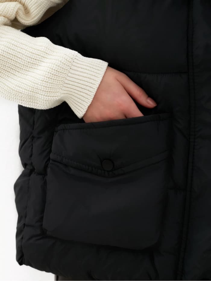 Жилет женский с воротником MIST, размер 44, чёрный