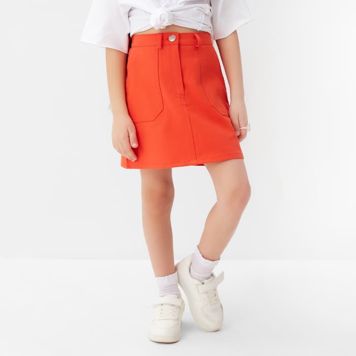 Юбка джинсовая KAFTAN, размер 36 (134-140 см), оранжевая