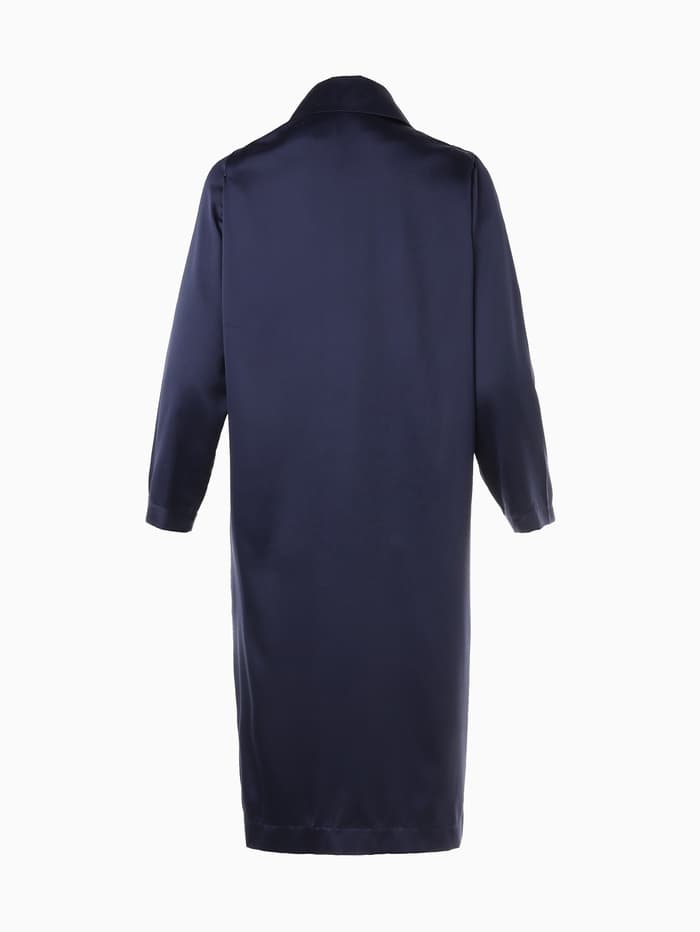 Халат домашний женский с запахом MINAKU: Home collection, тёмно-синий, размер 46