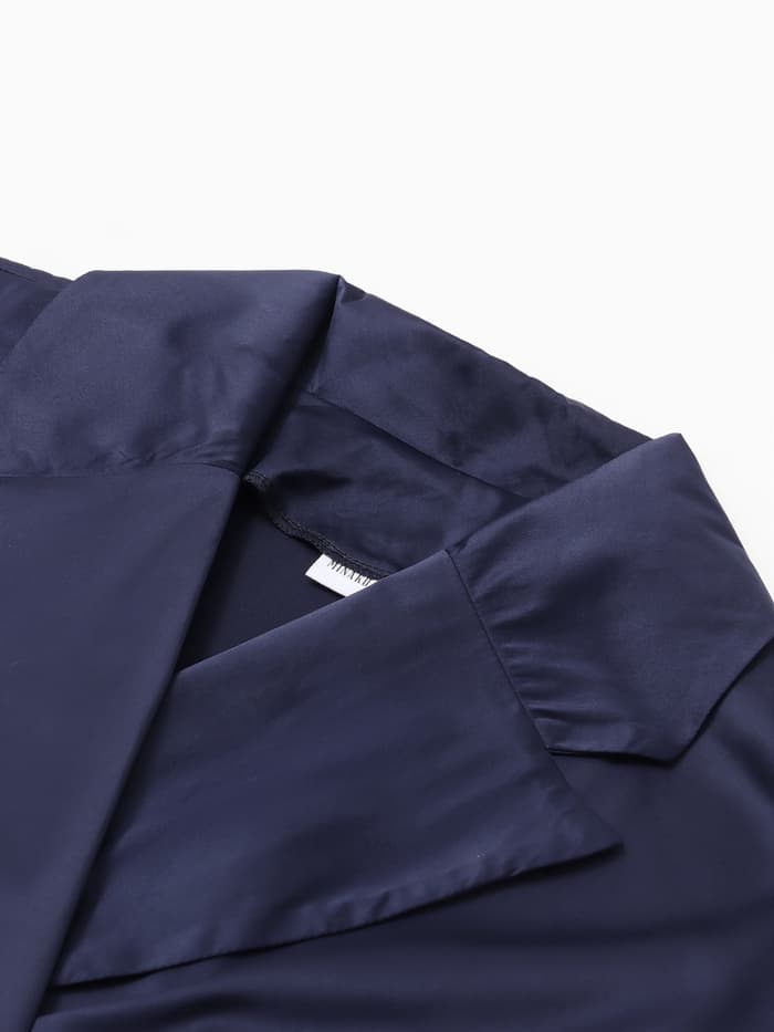 Халат домашний женский с запахом MINAKU: Home collection, тёмно-синий, размер 46