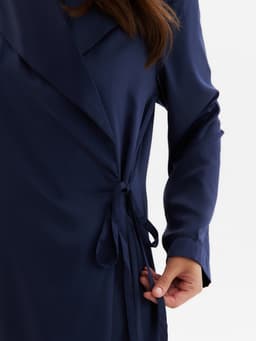 Халат домашний женский с запахом MINAKU: Home collection, тёмно-синий, размер 48