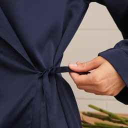 Халат домашний женский с запахом MINAKU: Home collection, тёмно-синий, размер 50