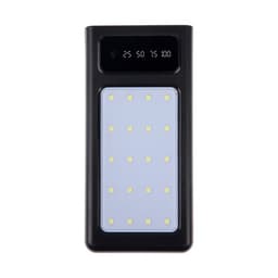 Внешний аккумулятор 485, 10000 мАч, кабели Type-C/Lightning/MicroUSB, фонарь, чёрный