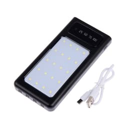 Внешний аккумулятор 485, 10000 мАч, кабели Type-C/Lightning/MicroUSB, фонарь, чёрный