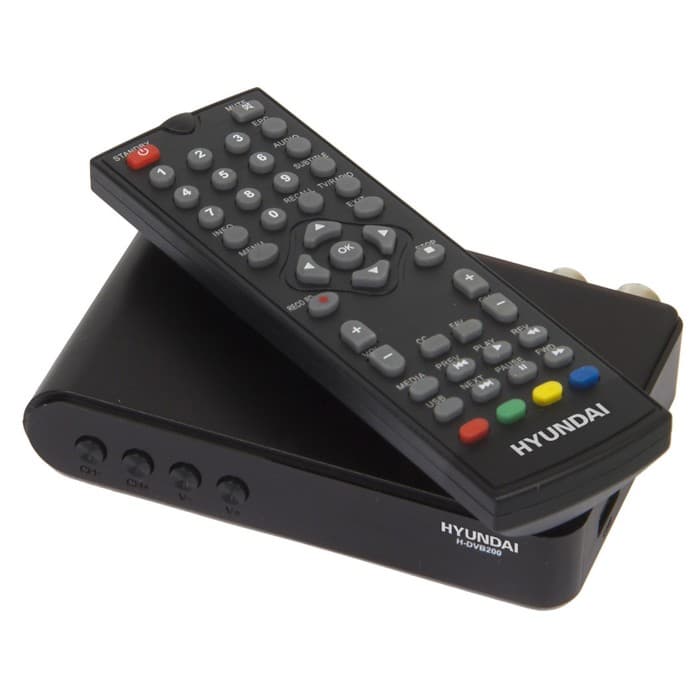 Ресивер DVB-T2 Hyundai H-DVB200, чёрный