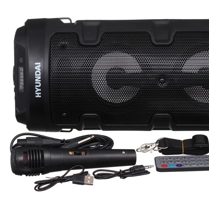 Аудиосистема Hyundai H-MC160, 50 Вт, USB, BT, FM, SD/MMC, чёрная