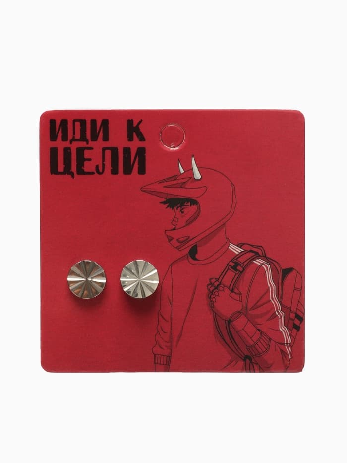 Серьги металл «Пусеты» стальные, линии, цвет серебро