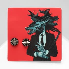 Серьги металл «Пусеты» стальные, грани, цвет чёрный