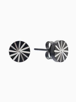 Серьги металл «Пусеты» стальные, грани, цвет чёрный