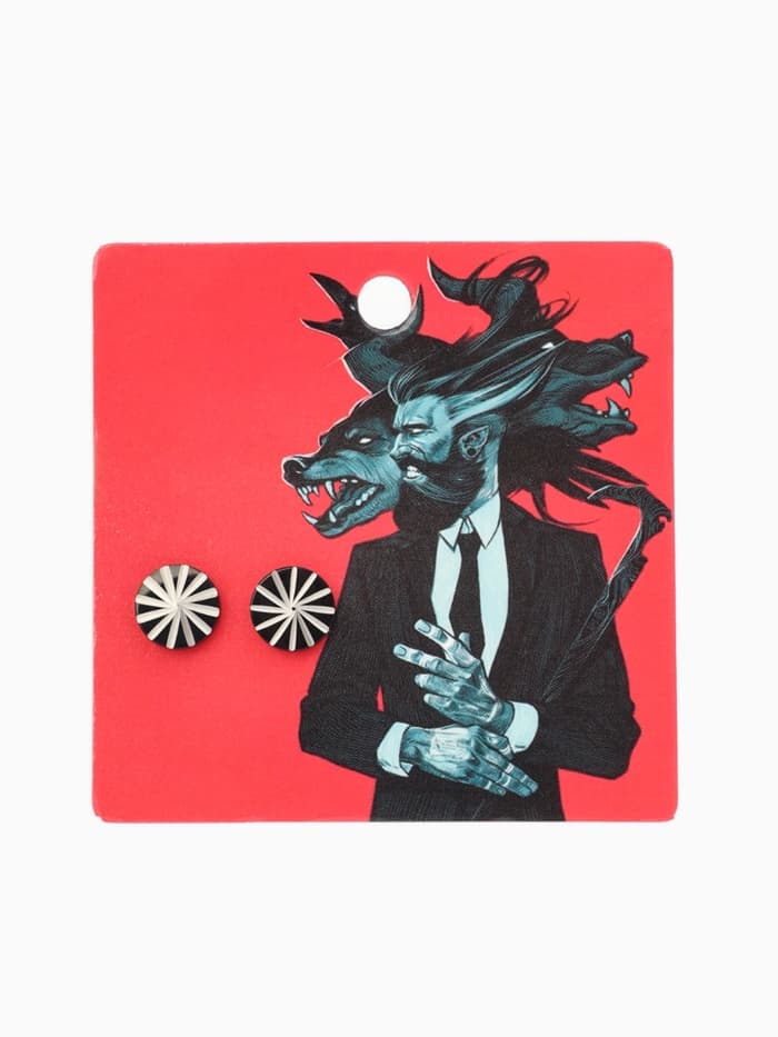 Серьги металл «Пусеты» стальные, грани, цвет чёрный