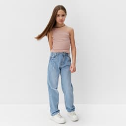 Майка-топ для девочки MINAKU: Basic Line KIDS, цвет пудровый, рост 128 см