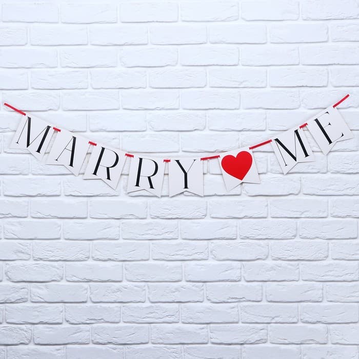 Гирлянда на ленте Marry me, свадебная, 130 см